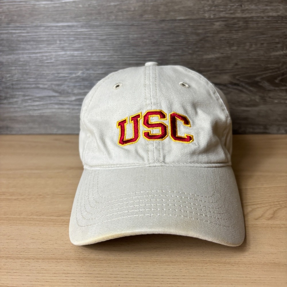 USC Trojans Hat Cap Strap Back Brown Tan California Football Adjustable